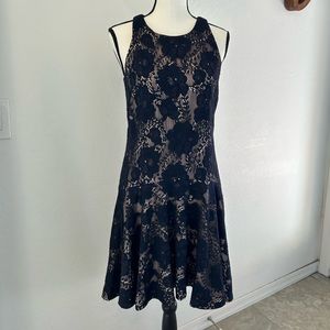Eliza J Navy sleeveless Lace Dress | Size 6